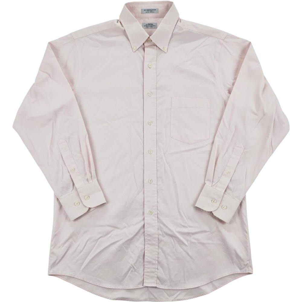 Eagle Shirtmakers Dress Shirt 16 32/33 Pink Non-Iron 80s Two Ply Pinpoint Cotton